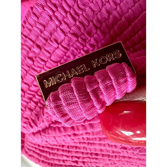 NWT MICHAEL MICHAEL KORS ONE SHOULDER SIDE CUT OUT ONE PIECE WOMEN SWIMSUIT Si - Picture 4 of 6